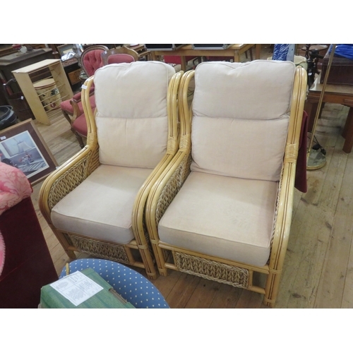 437 - Pair of Wicker Conservatory Chairs