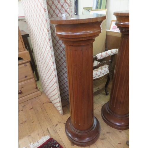 443 - Pair of Oak Pot stands in the Style of Doric Columns