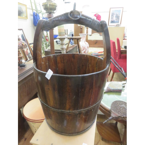 462 - Metal Bound Wooden Pail