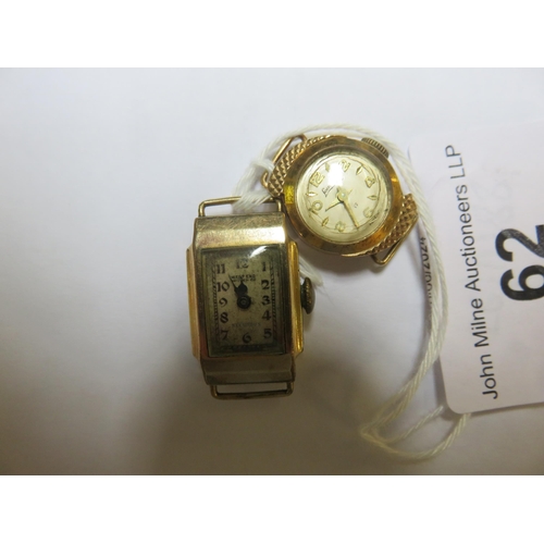 62 - Ladies 9ct Gold Cased Wrist Watch an One Other