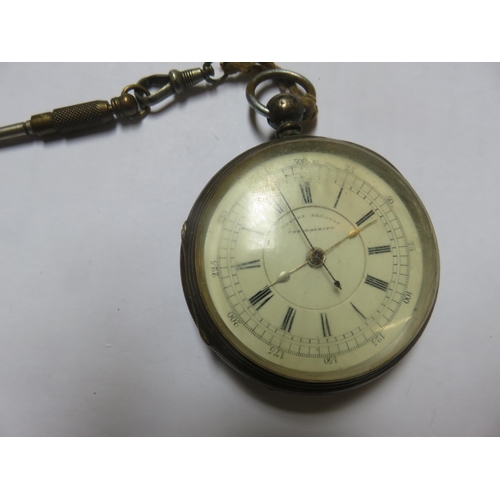 98 - Silver Pocket Watch With Key