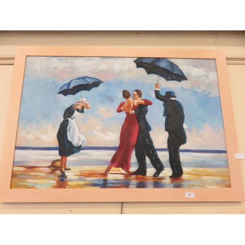 11 - Large Oil on Canvas in style of Jack Vettriano 