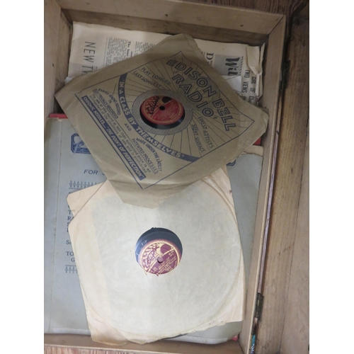 244 - Wooden box containing 78 Records