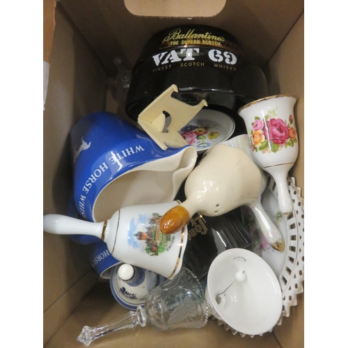 254 - Box with Advertising Jugs, Ashtrays, Bells etc.