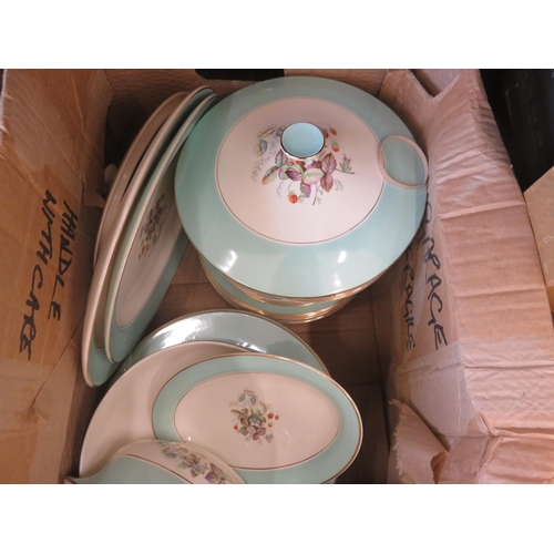 279 - Box of Blue Dinnerware