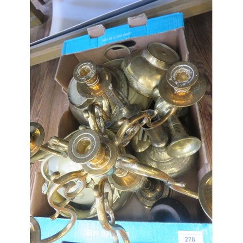 281 - Brass Candelabra and Other Brass Items