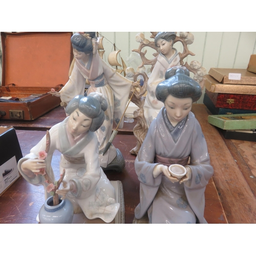 321 - Four Lladro Geisha Girls