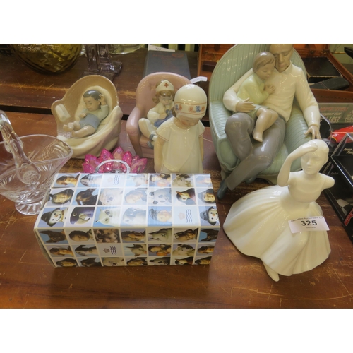 328 - Royal Copenhagen Figure in box (Elise/Elsa), three Nao Figures and Royal Doulton Figure