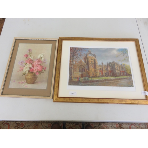 41 - Framed Howard Butterworth Print of Kings College and One Other