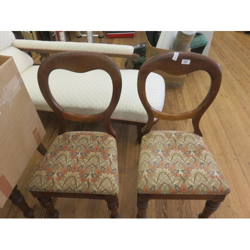 416 - Set of Six Mahogany Framed Balloon Back Chairs