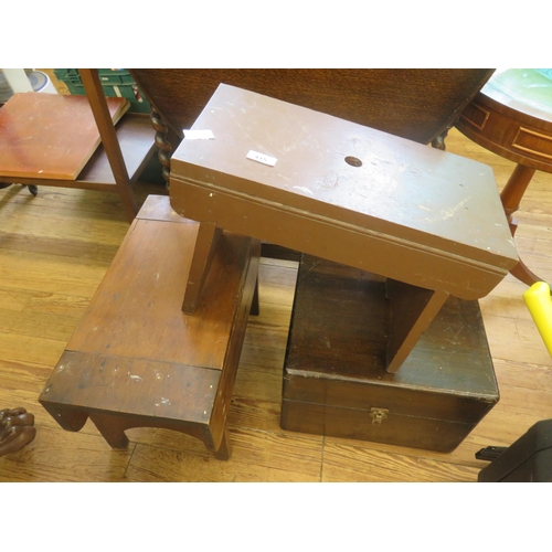 421 - Two Finger Stools and Wooden box