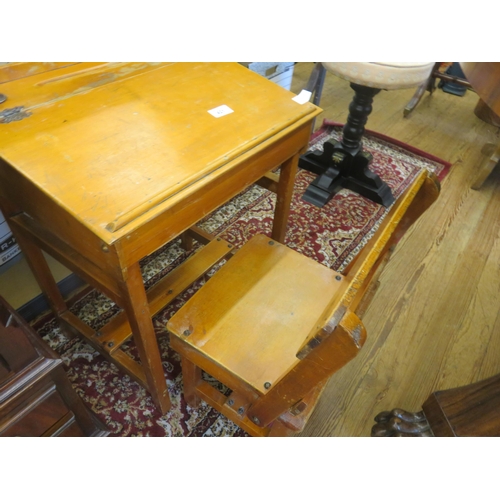 427 - Old Childs Lift Top Desk and matching chair