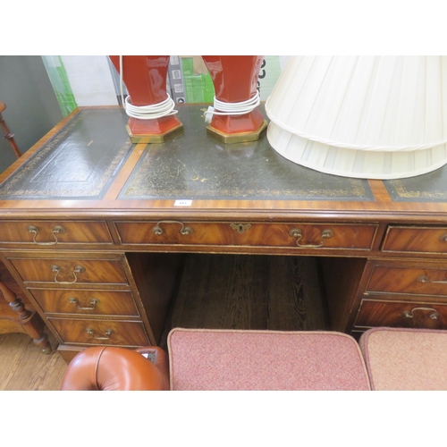 450 - Leather Topped Mahogany Double Pedestal Desk