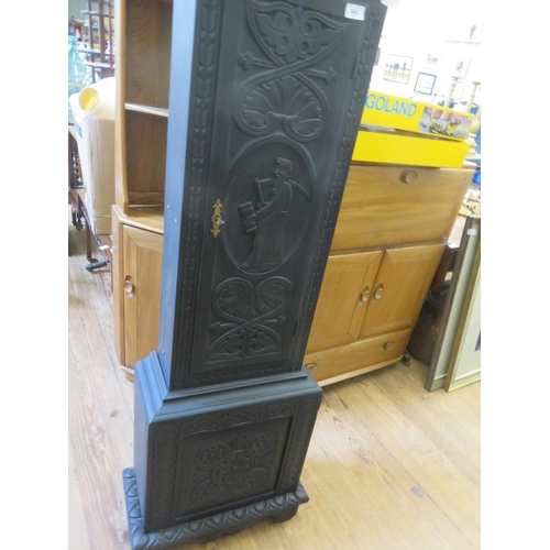 455 - Painted Carved Oak Clock Base as Pedestal/Shelf