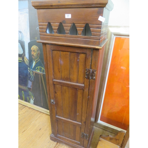 456 - Narrow Single Door Wooden Cabinet