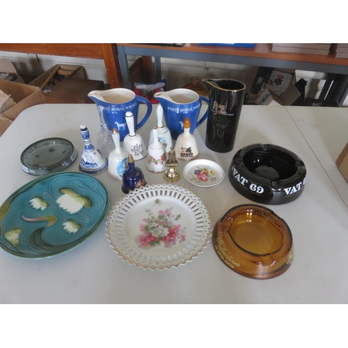 254 - Box with Advertising Jugs, Ashtrays, Bells etc.