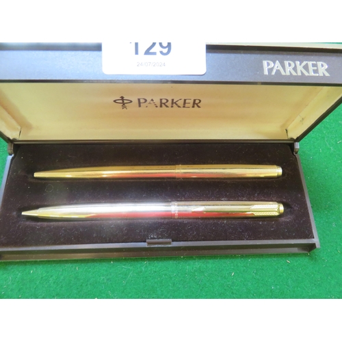 129 - Cased Parker Ballpoint Pen Set