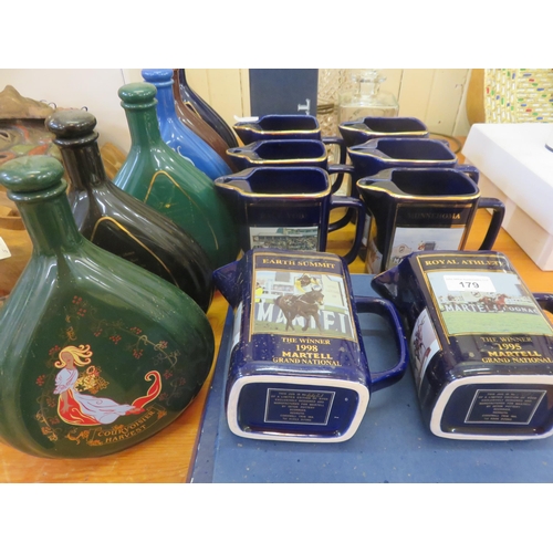 179 - Grand National Water Jugs, Martel Jugs, Place Mats, Plate, Decanter