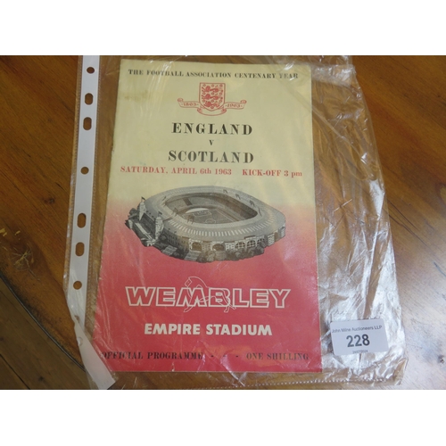 228 - England -v- Scotland Football Programmes 1963