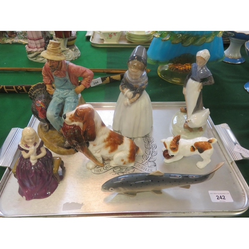 242 - Seven various Copenhagen and Doulton Figures