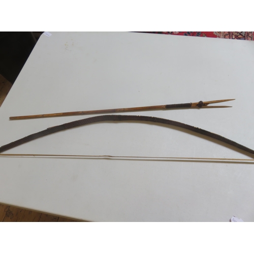 244 - Wooden Bow and Arrow From Papa New Guinea