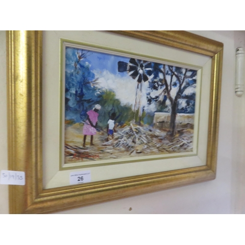 26 - Framed Modern Oil Painting 