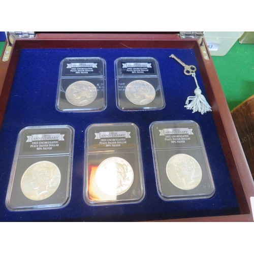 282 - The Uncirculated Peace Silver Dollar Collection 100th Anniversary Edition, Collection of Ten Coins, ... 