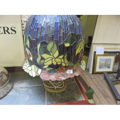 301 - Tiffany Style Lamp with Oversized Bell Shaped Shade