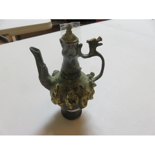 325 - Embossed Bronze Immortal Teapot