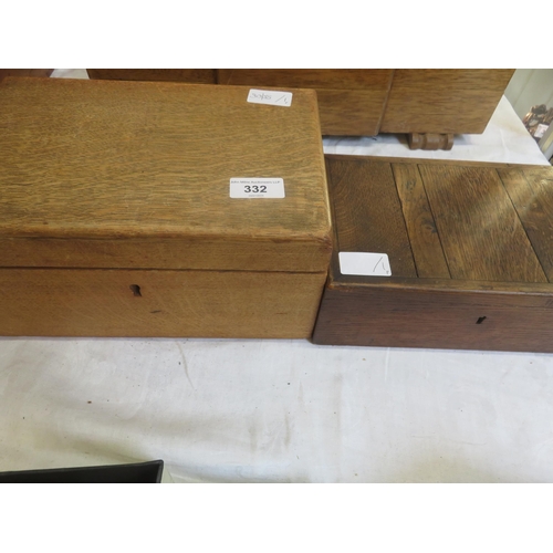 332 - Two Antique Wooden Work Boxes