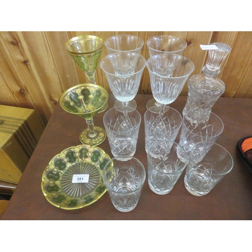 391 - Decanter and Glassware