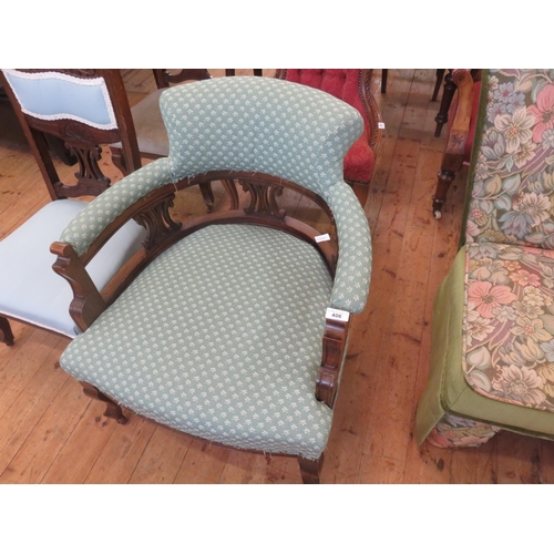 406 - Green Upholstered Tub Chair