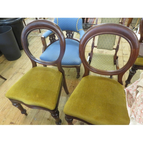 410 - Set of 4 Mahogany Framed Balloon Back Chairs