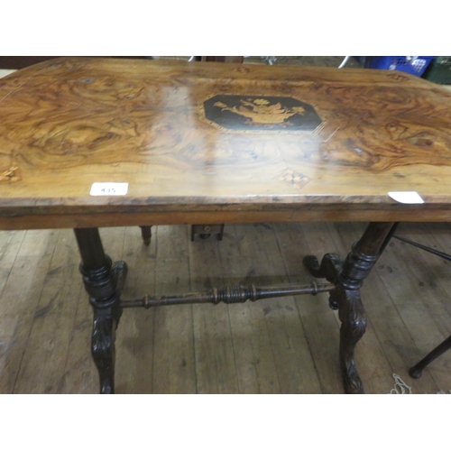 435 - Oval Walnut Inlaid Side Table