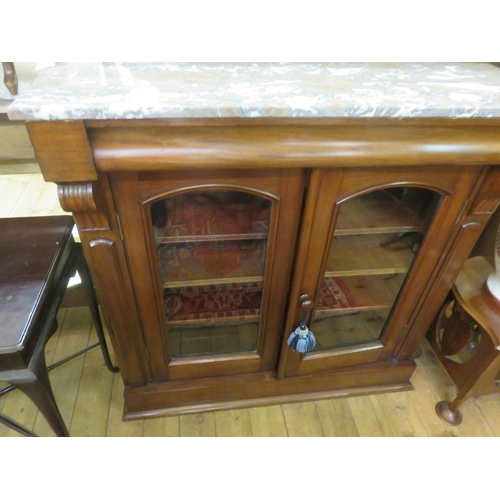 437 - Mahogany and Glazed Marble Top Bookcase