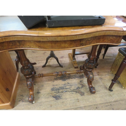 452 - Victorian Walnut Lift Over Card Table