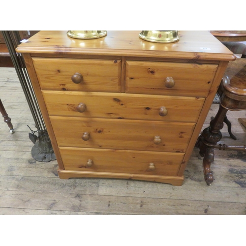 454 - Modern Pine chest of three long and two short drawers