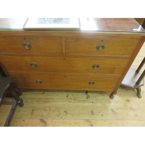 471 - Mahogany Glass Top Chest of two long and two short drawers