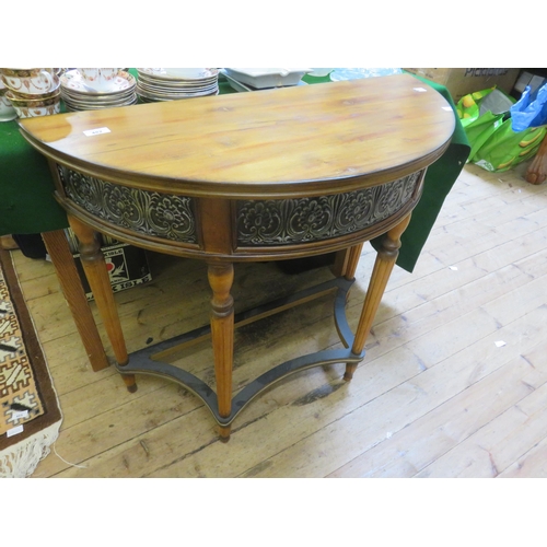 482 - Carved Wood Half Circle Hall Table