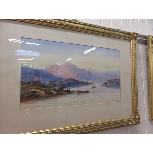 62 - Pair of Framed Watercolours Extensive Lake and Landscape Scenes