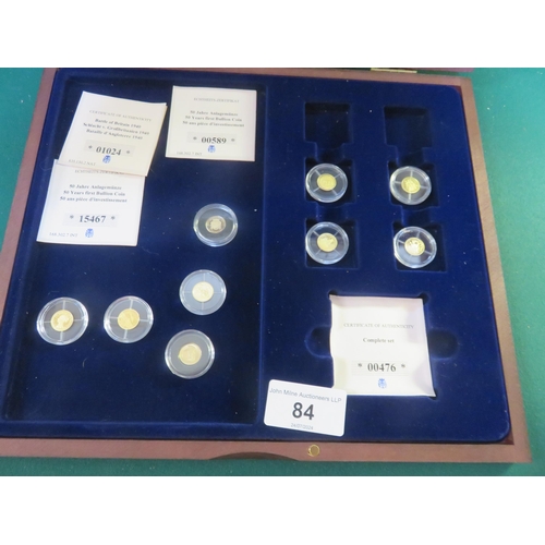 84 - Seven 14ct 0.5 Gram Gold Coins and Two Others