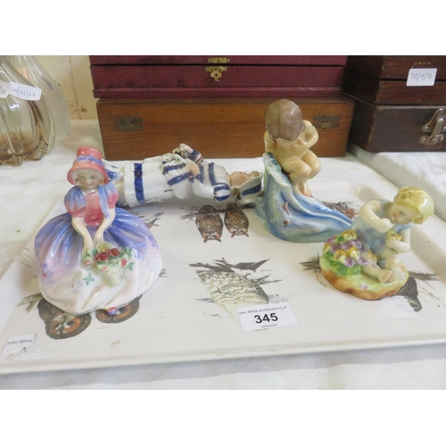 345 - Two Early Worcester Figures and Early Doulton Figure