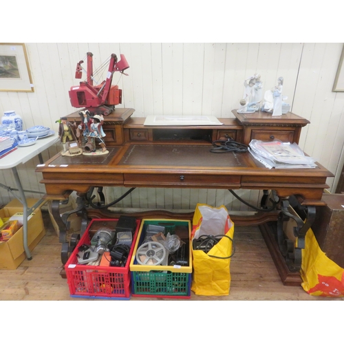 456D - Mahogany Leather Topped Writing Desk