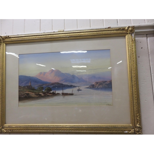 62 - Pair of Framed Watercolours Extensive Lake and Landscape Scenes