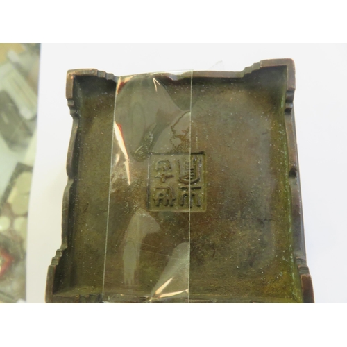 235 - Bronze Chinese Incense Furnace With Four Character Back Stamp, Bronze Buddha Statue, Bronze Incense ... 