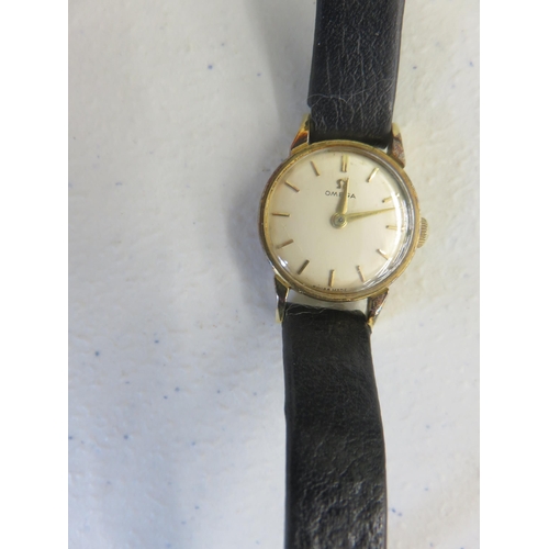 124 - Ladies 9ct Gold Cased Omega Wrist Watch