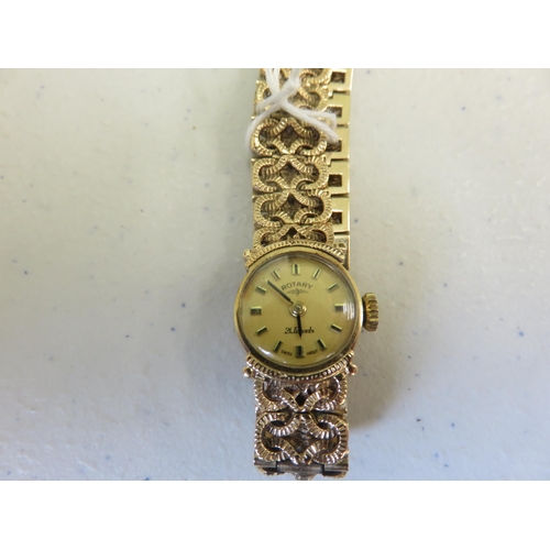 126 - Ladies 9ct Gold Rotary Watch, 9ct Bracelet and Case