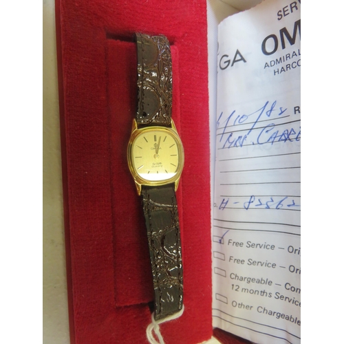 138 - Boxed Ladies Omega Deville Wrist Watch Complete With Paperwork