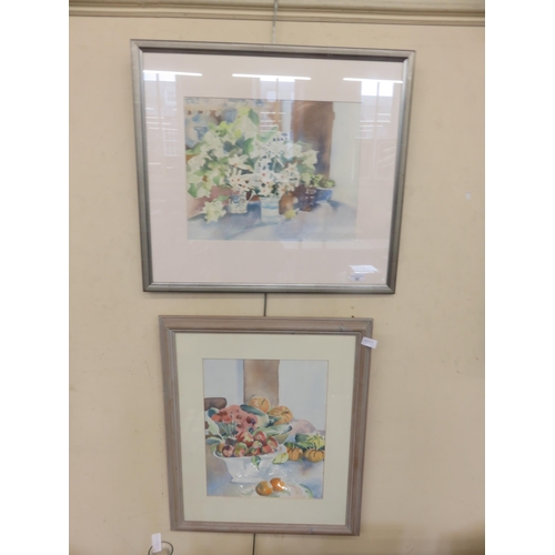 22 - Pair of Framed Watercolours - Still Life Scenes - Lizzy Harvey