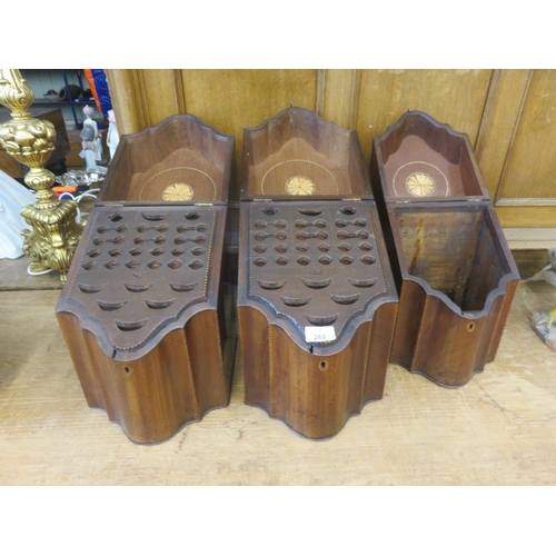 268 - Three Georgian Inlaid Mahogany Knife Boxes, Two are Fitted